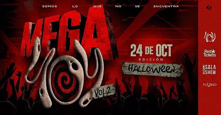Flyer de MEGA 404 Edición HALLOWEEN