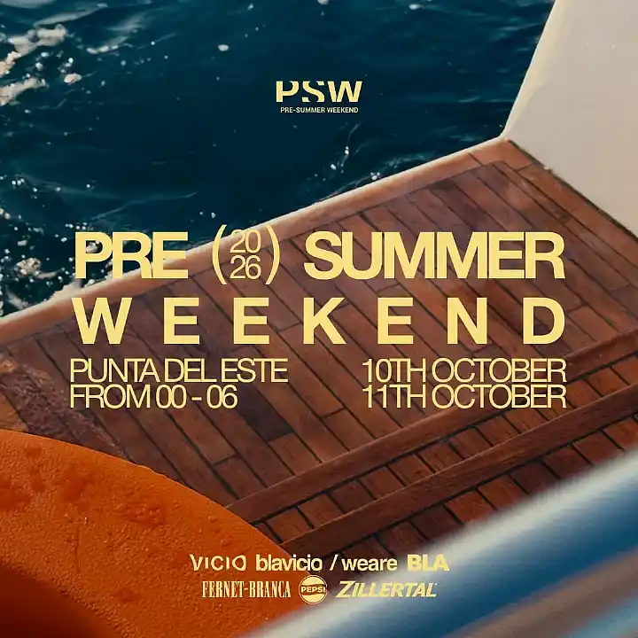Flyer de PRE SUMMER WEEKEND - PUNTA DEL ESTE