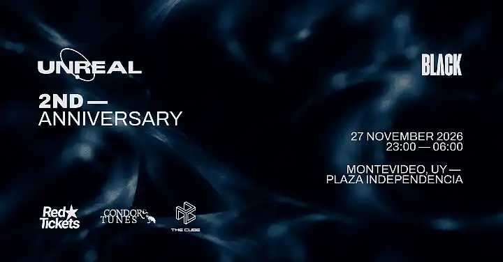 Flyer de UNREAL 2nd Anniversary w/ ##### [Afterlife] × BLACK at The Cube