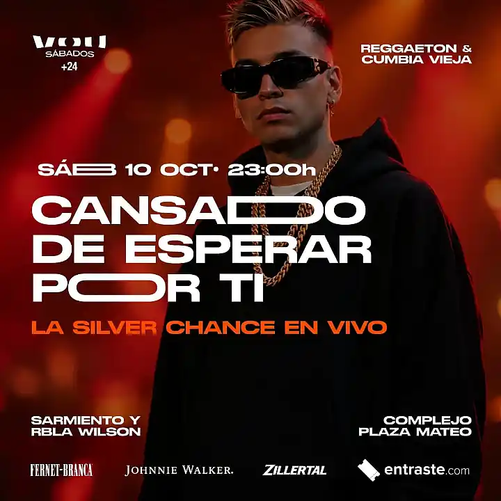 Flyer de SÁBADO 10 DE OCTUBRE – LA SILVER CHANCE EN VIVO - REGGAETON & CUMBIA VIEJA