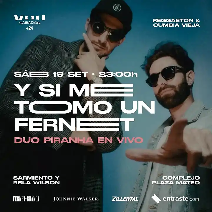 Flyer de SÁBADO 19 DE SETIEMBRE – DUO PIRANHA EN VIVO - REGGAETON VIEJO Y CUMBIA VIEJA