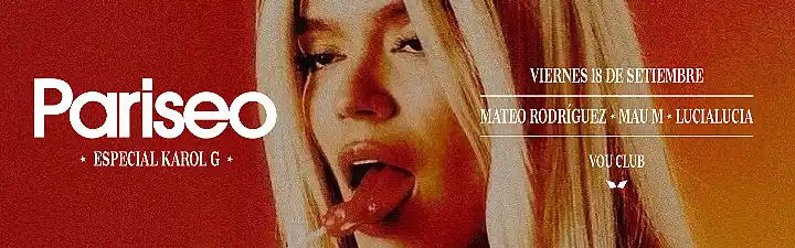 Flyer de PARISEO LATIN CLUB ESPECIAL KAROL G - VIE 18 SET