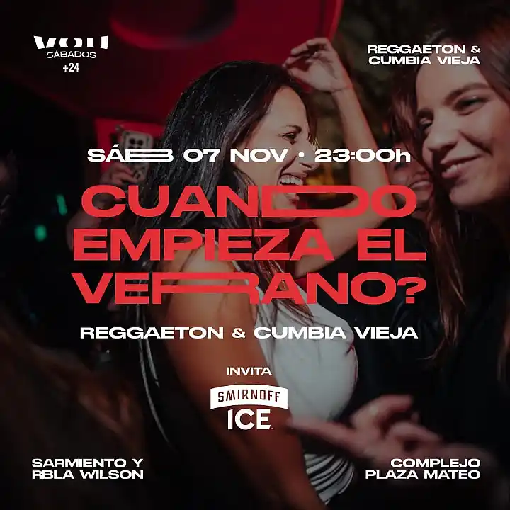 Flyer de SÁBADO 07 DE NOVIEMBRE – REGGAETON & CUMBIA VIEJA ft. SMIRNOFF ICE